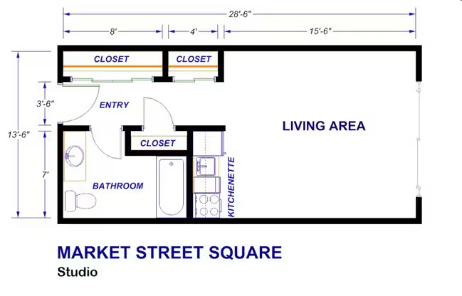 Medium Studio Standard 309 floor plan